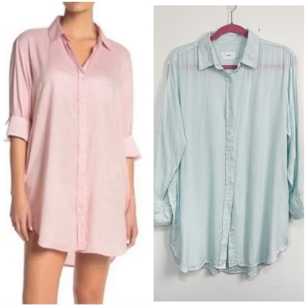 Onia Striped button down Shirt Sz Small